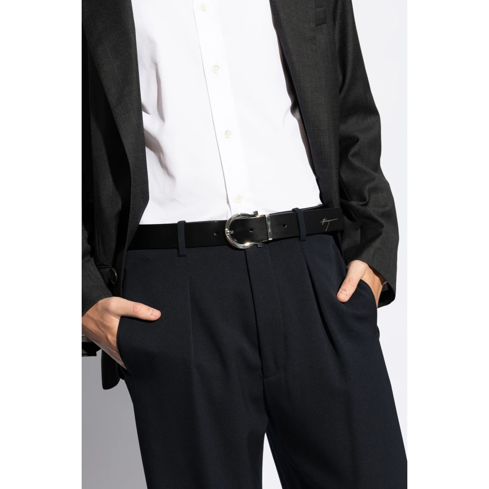 Salvatore Ferragamo Omkeerbare riem Black Heren