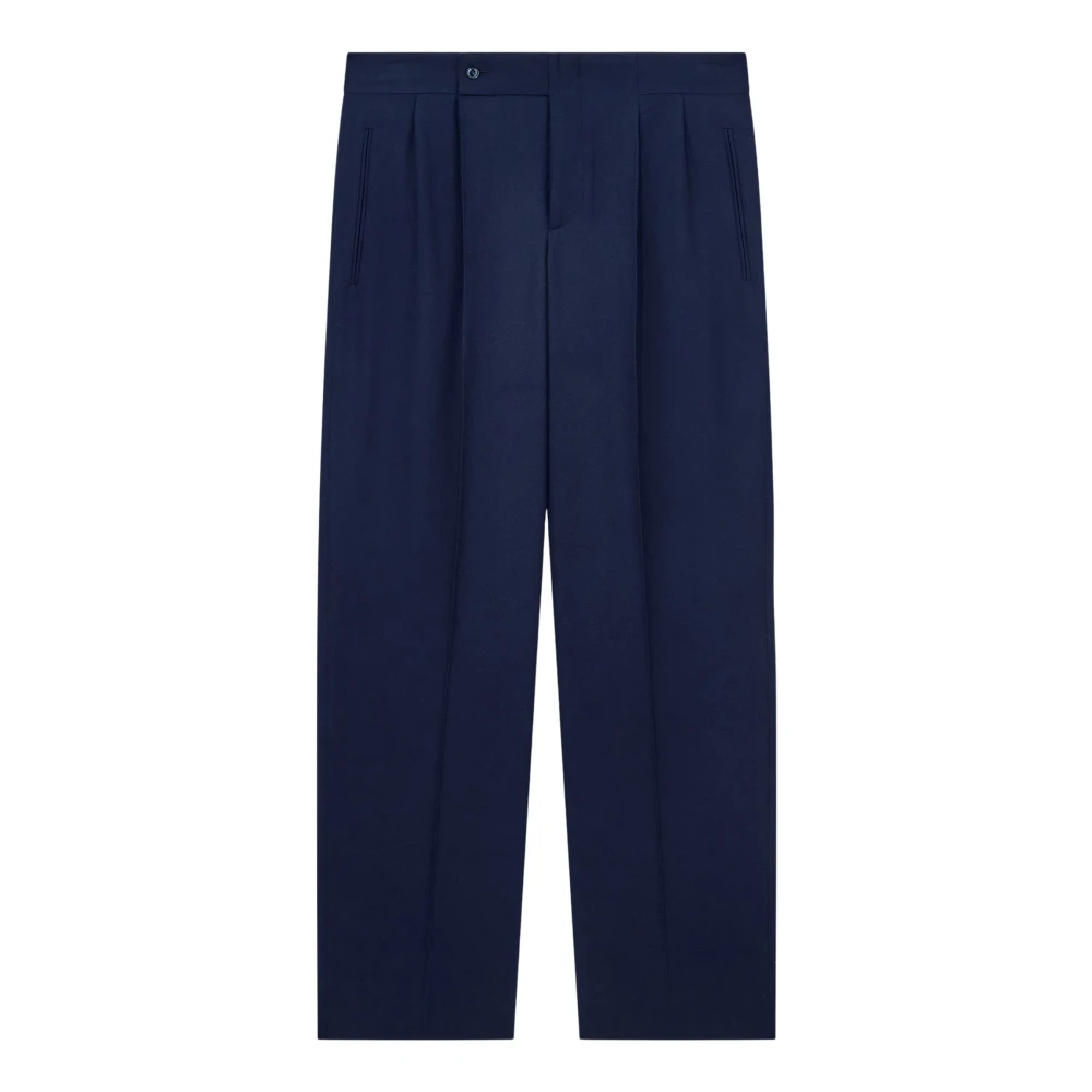 Giorgio Armani Trousers Oversized Fit - Male - Suit Trousers - Blue - Xl - Trousers