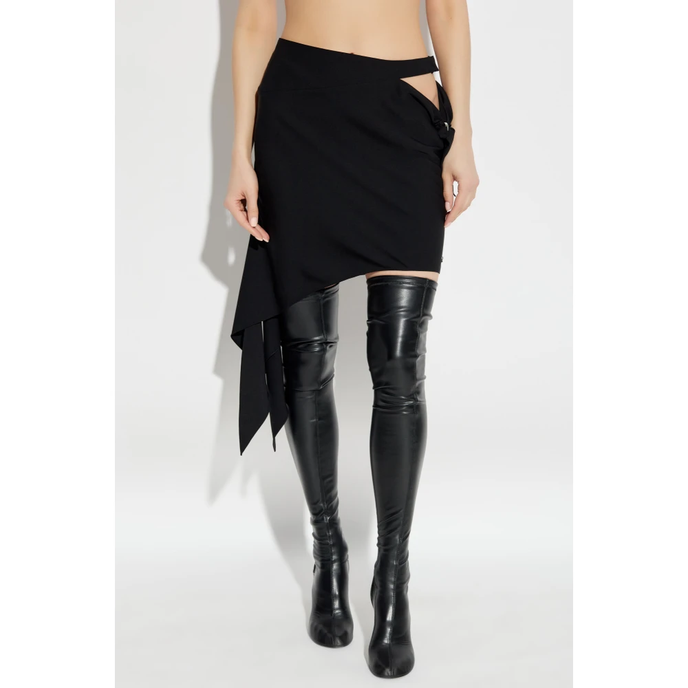 Courrèges Rok met stropdas Black Dames