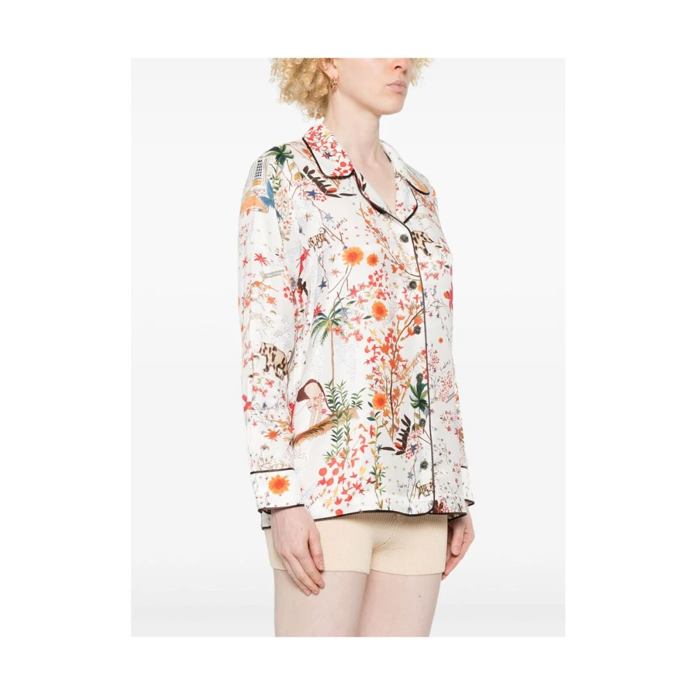 Siedrés Witte Button-Up Camp Kraag Shirt Multicolor Dames