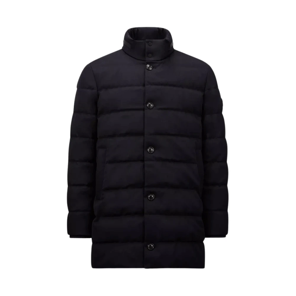 Moncler Nattblå Ull Lång Dunjacka Blue, Herr