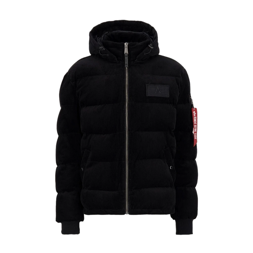 Alpha Industries Herr Puffer Cord Jacka Black, Herr