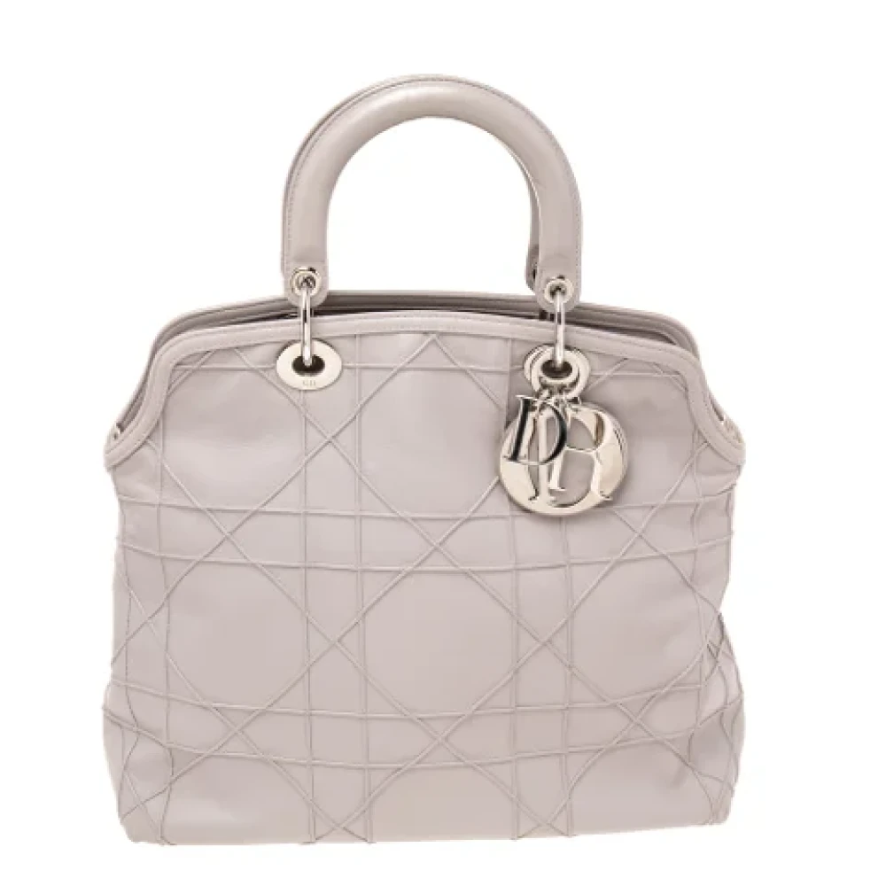 Dior Vintage Pre-owned Leather totes Purple Dames