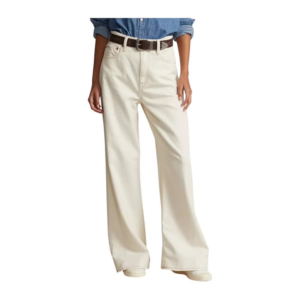 Ralph Lauren Hoge taille jeans met wijde pijpen White Dames