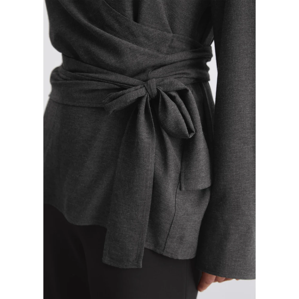 Marc O'Polo Relaxte wikkelblouse Gray Dames