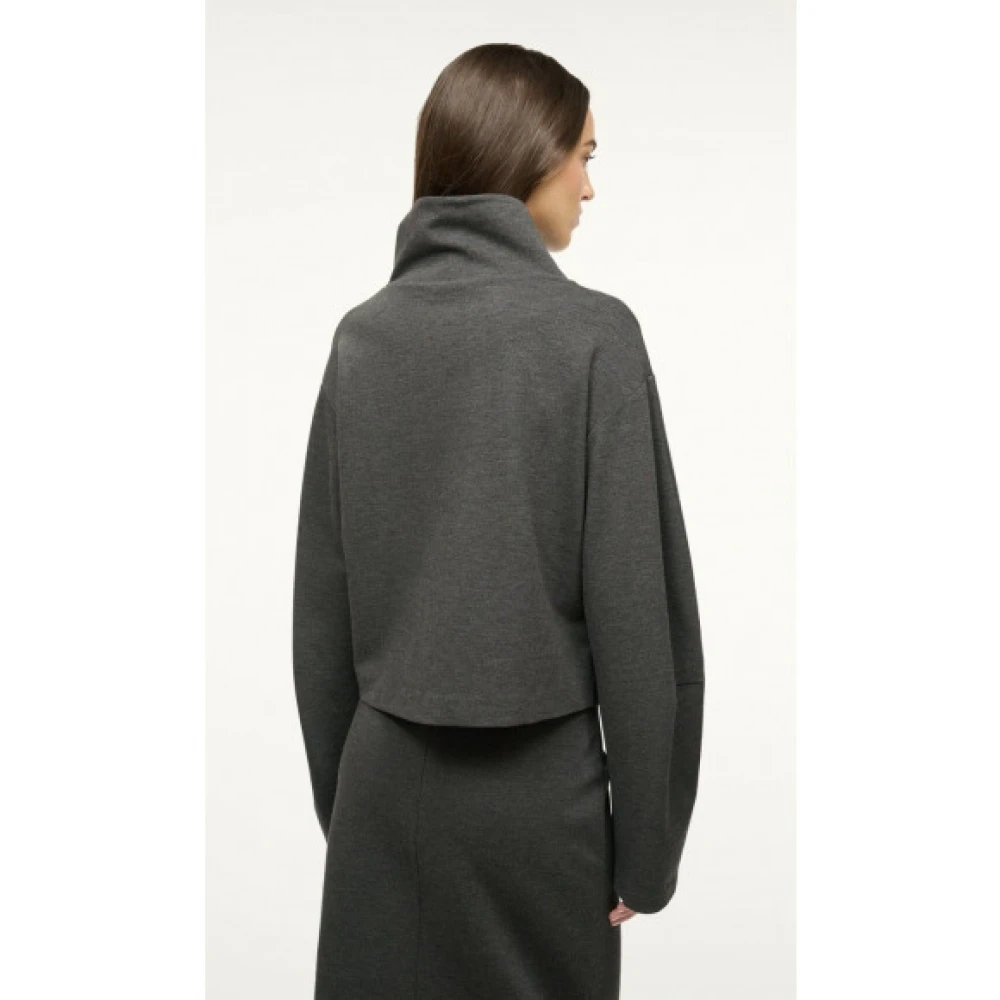 Staud Heather Grey Ponte Top met Sculpturale Mouwen Gray Dames