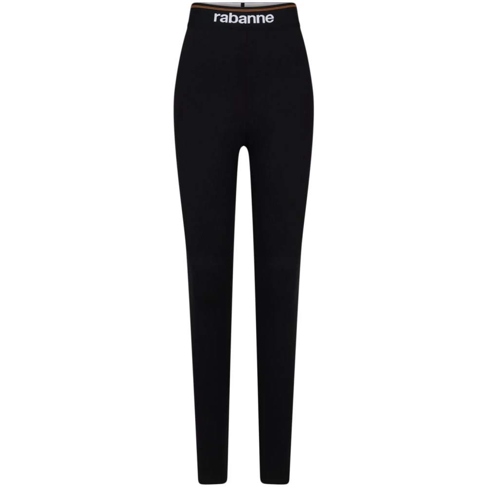 Paco Rabanne Viscose Logo Legging Black Dames