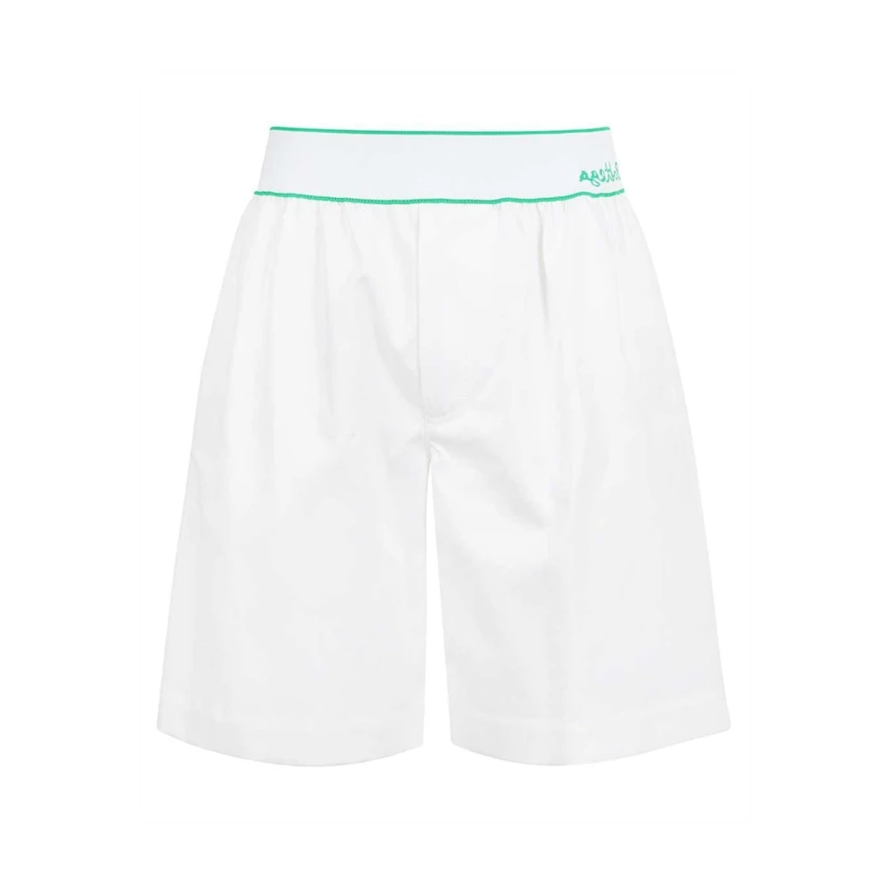 Bottega Veneta Logo Katoenen Shorts Italië Gemaakt White Heren