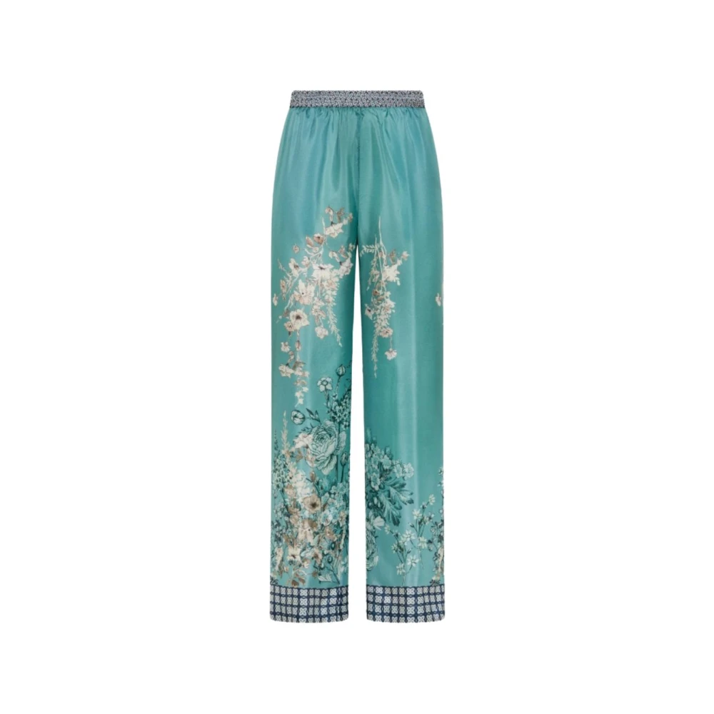 Seventy Vrouw Groente Broeken Dames, Groen, Xl, Nylon, Wijde Broek