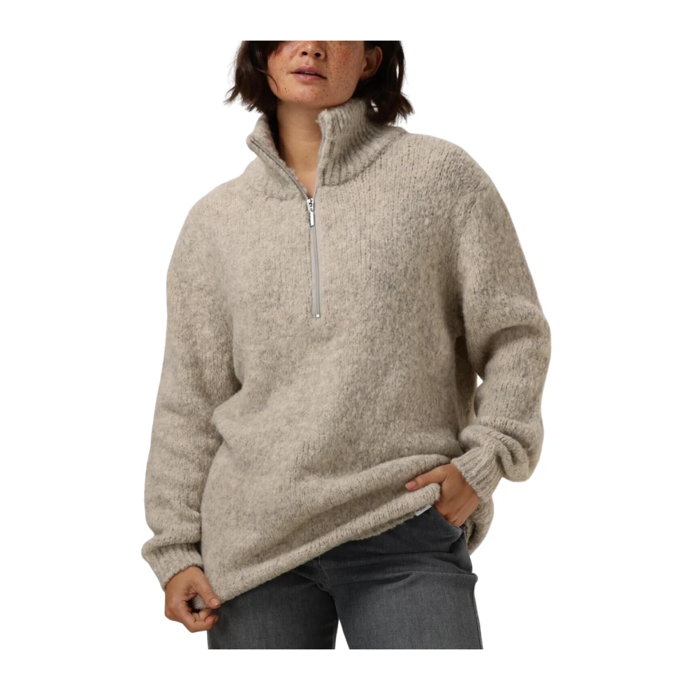 Penn&Ink N.Y Grijze Acryl Trui 227 Stijlvol Comfort Gray Dames