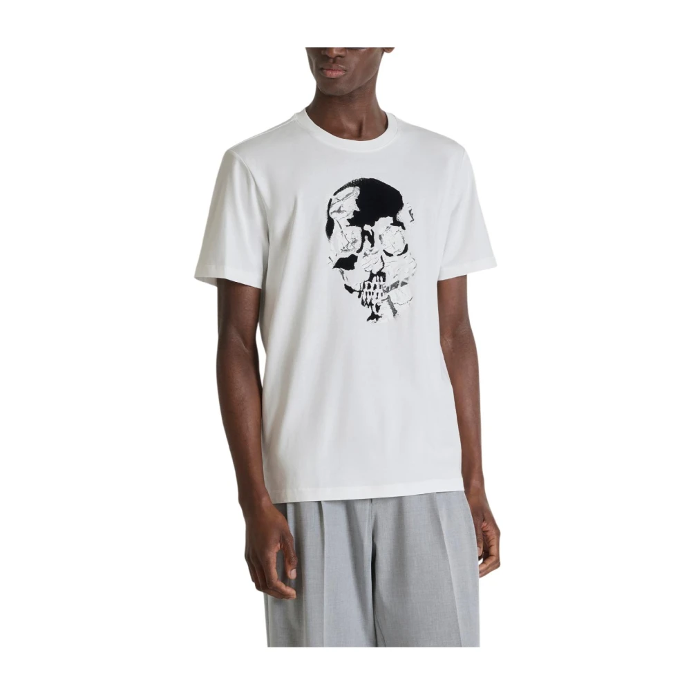 Antony Morato Men's Beige Relaxed Fit Cotton T-Shirt With Soft Skull Print