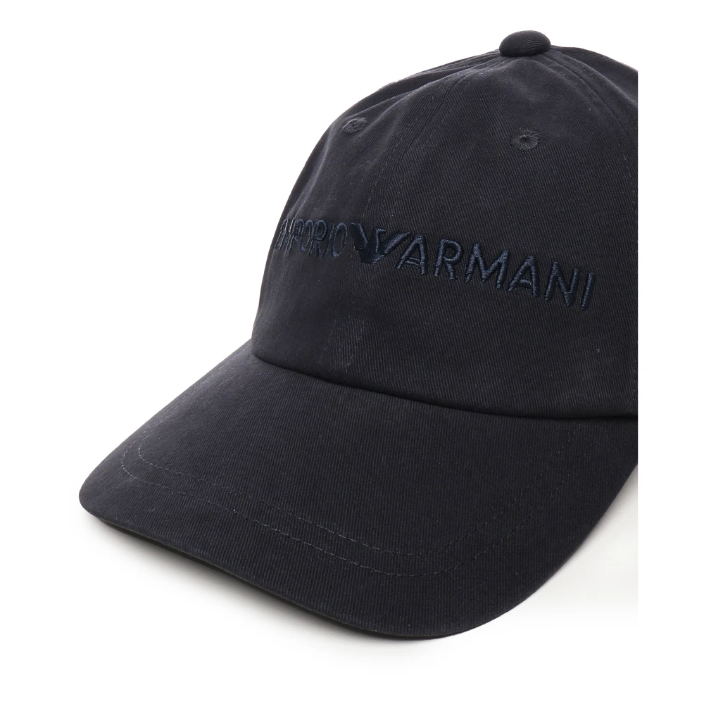 Emporio Armani Blauwe Baseballpet met Geborduurd Logo Blue Heren
