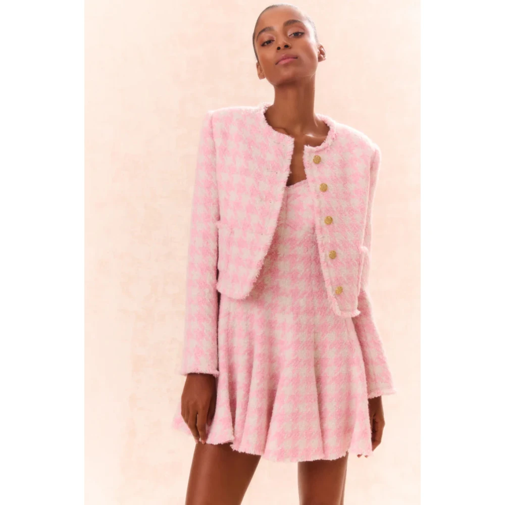 Loveshackfancy Chique Antoine Tweed Jas Pink Dames