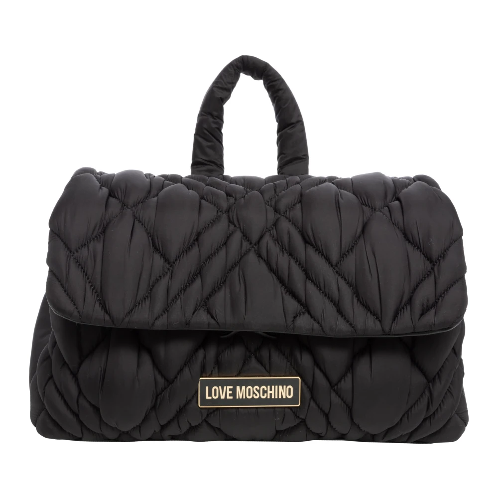 Love Moschino Stijlvolle Puff Rugzak met Magneetsluiting Black Dames