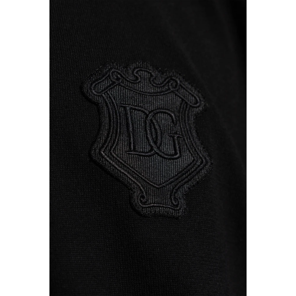 Dolce & Gabbana Katoenen polo met logo Black Heren