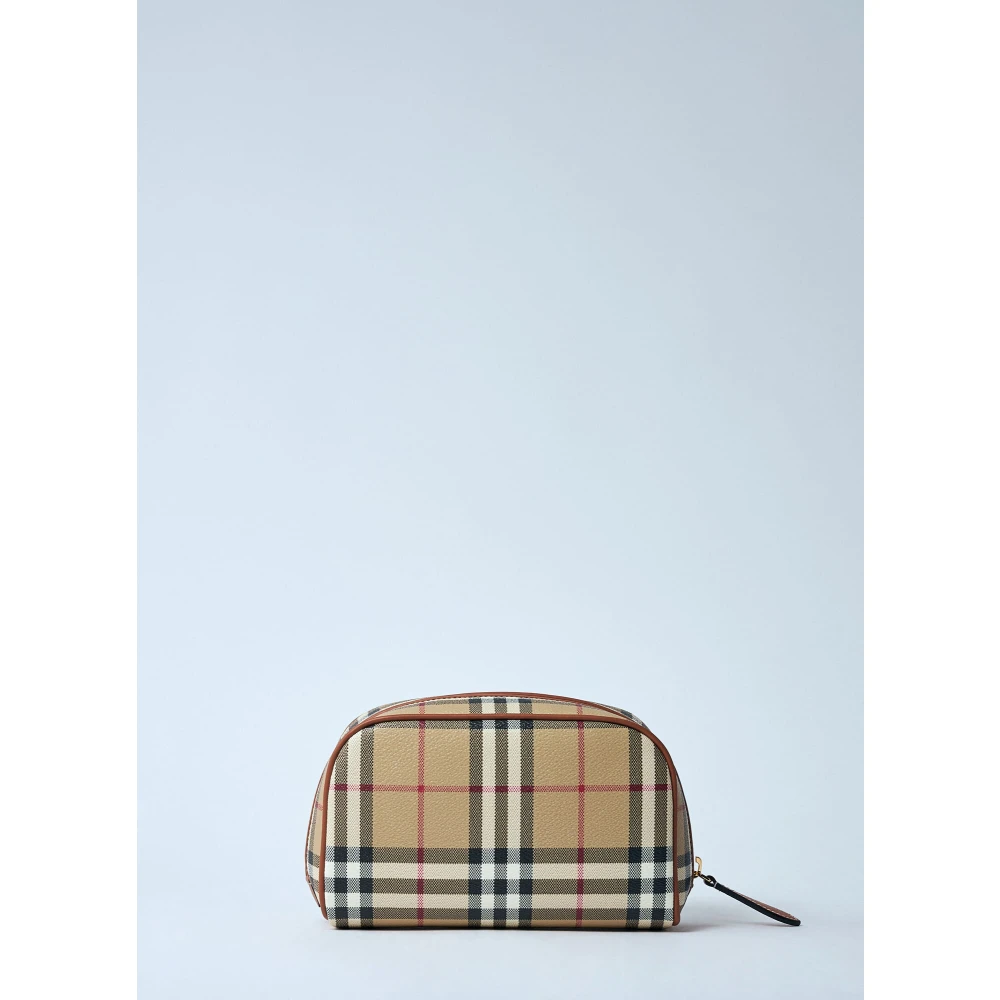 Burberry Geruite Reispouch Beige Dames