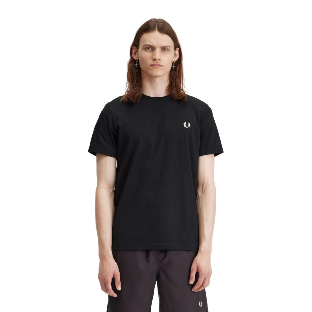 Fred Perry Zwarte grafische T-shirt met Laurel Design Black Heren