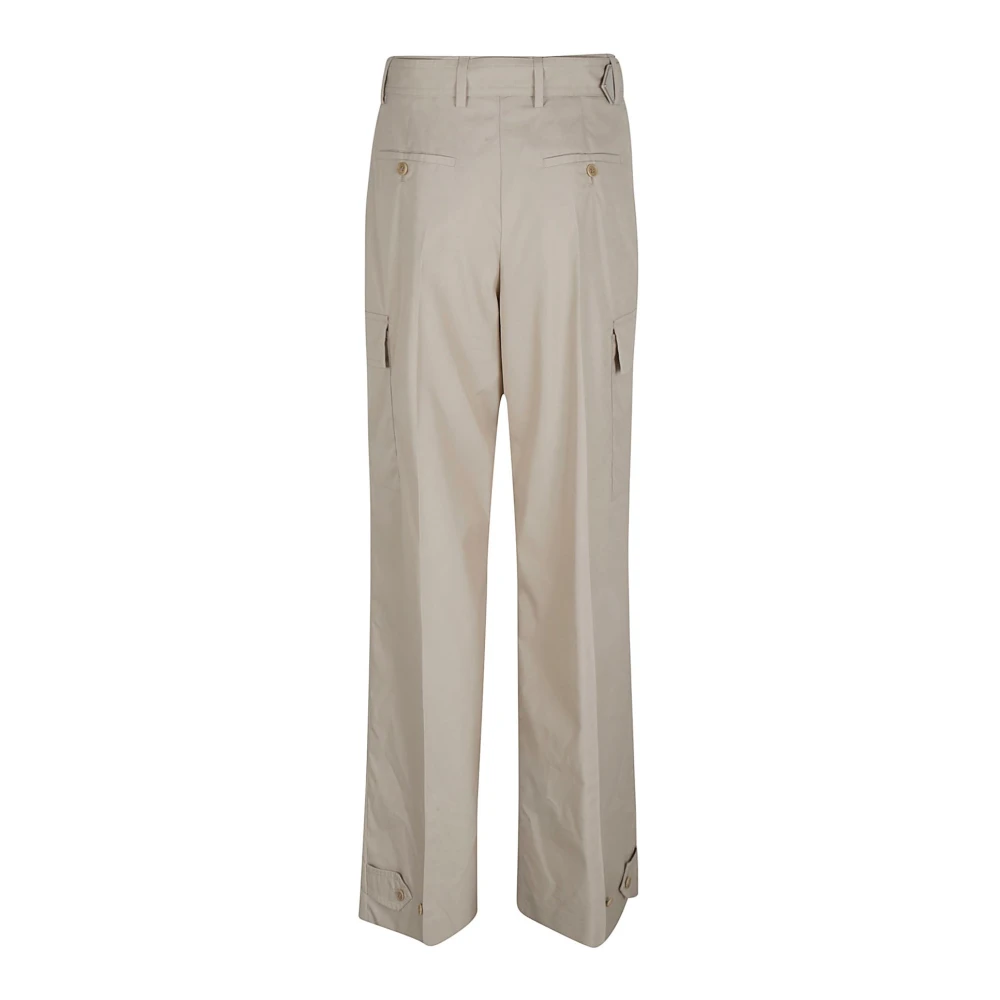 Prada Cargo Zak Hoge Taille Broek Beige Dames