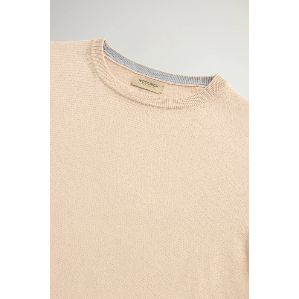 Woolrich Katoenen Crewneck Jersey Sweater Beige Heren
