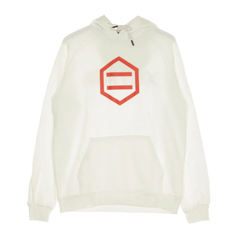 Dolly Noire Men's White Hexagon Hoodie In & Red - Hoodies - L - Sweatshirts & Hoodies