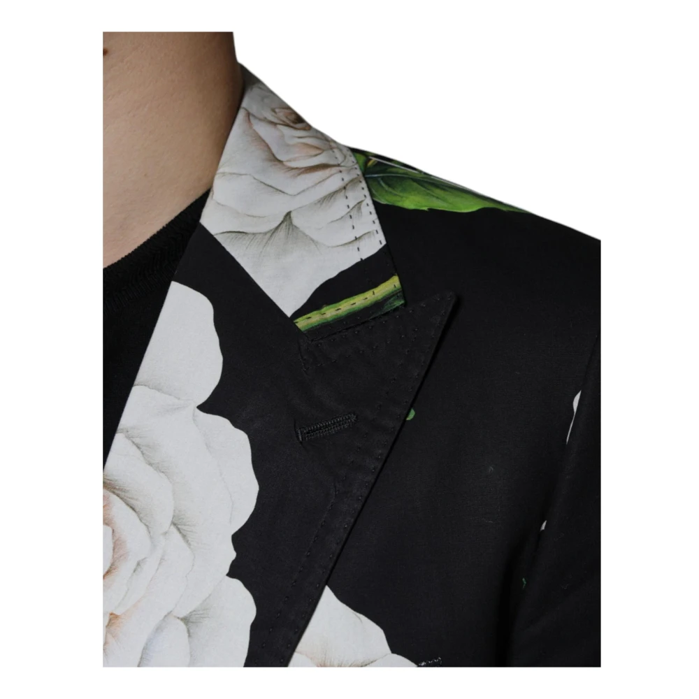 Dolce & Gabbana Zwart Bloemen Slim Fit Pak Set Multicolor Heren
