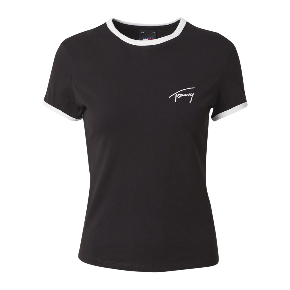 Tommy Jeans Slim Logo Signature Geborduurd T-Shirt Black Dames
