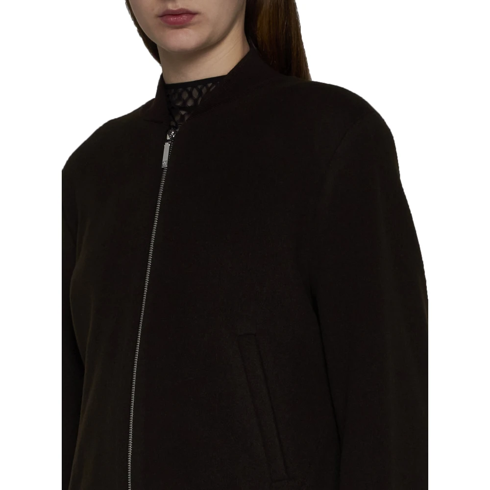 TotêMe Bruine Aviator Style Wollen Jas Brown Dames