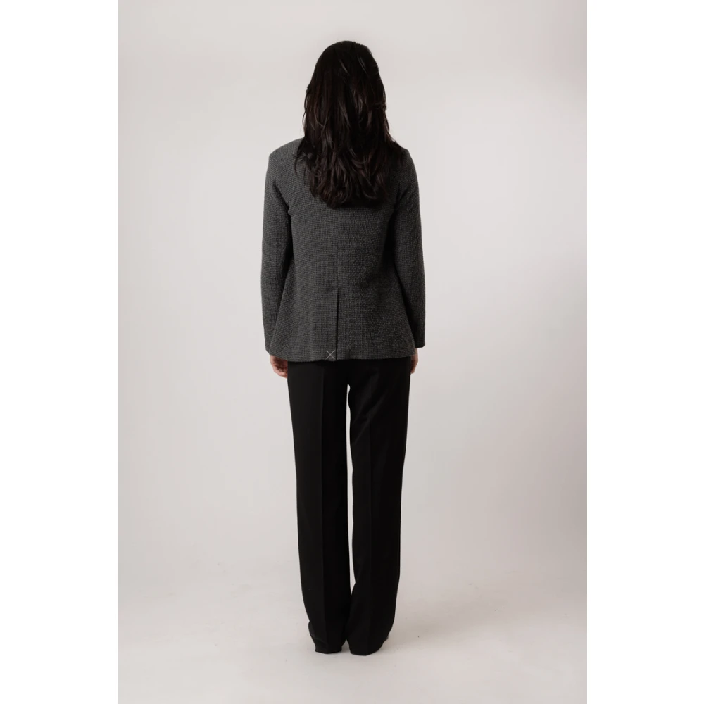 Momoni Pied-de-Poule Blazer in Zwart Grijs Gray Dames