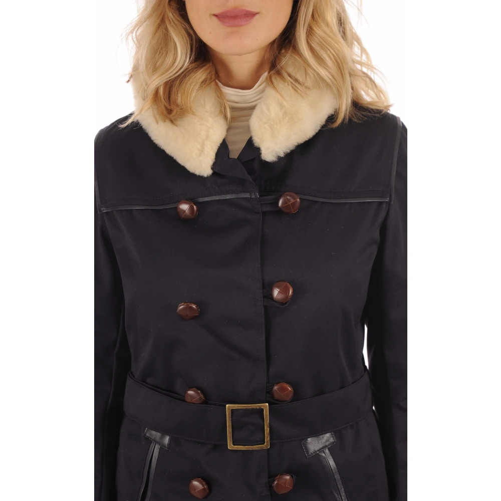 La Canadienne Blauwe Canadese militaire parka jas Blue Dames