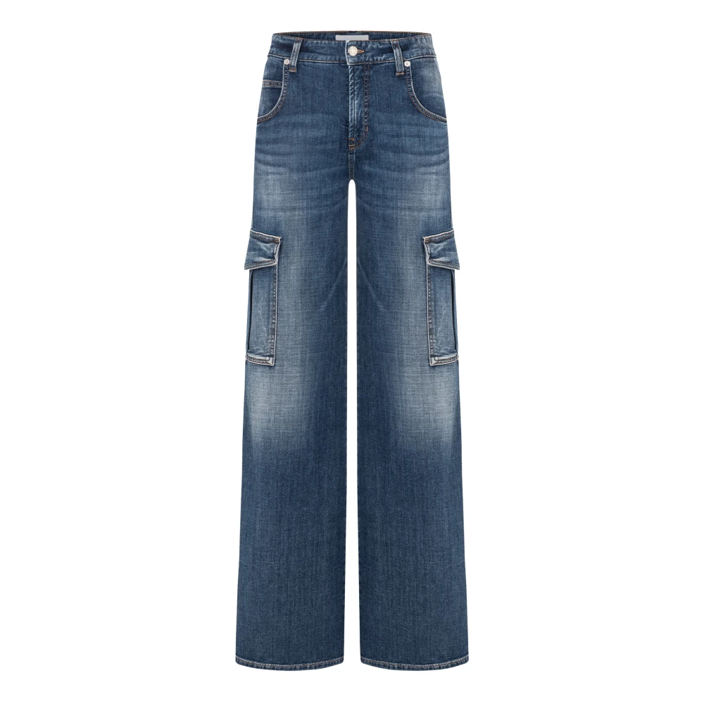 CAMBIO Bootcut jeans met cargozakken model 'AIMEE'