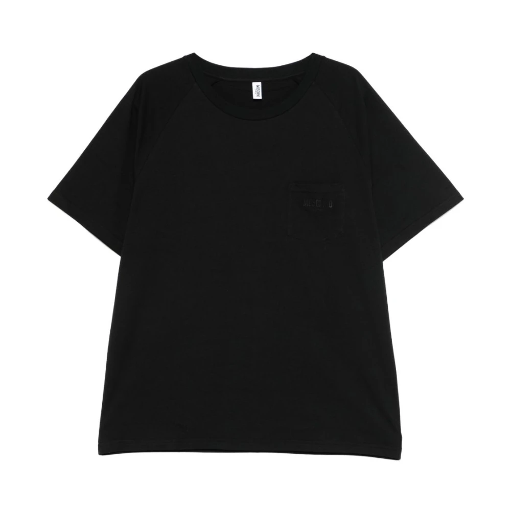 Moschino Zwart Borstzak Ronde Hals T-shirt Black Heren