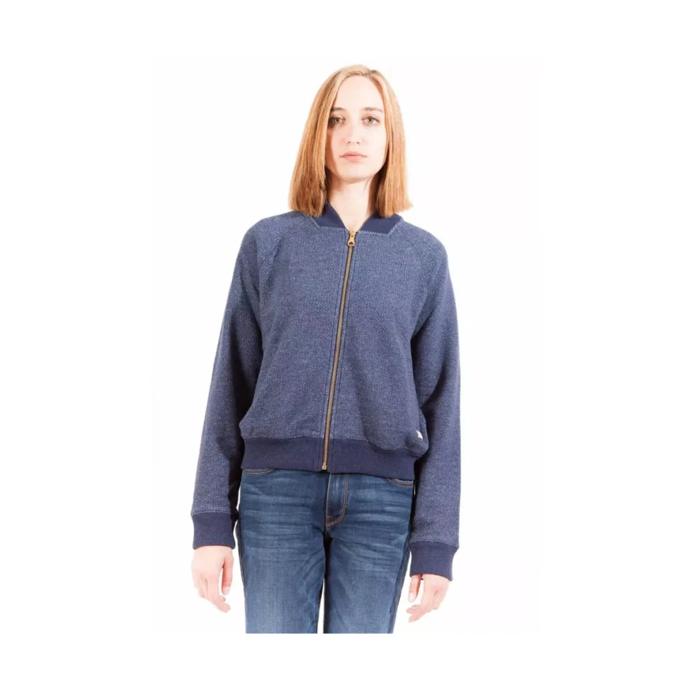 Gant Damen Blau Er Baumwollpullover Mit Reißverschluss