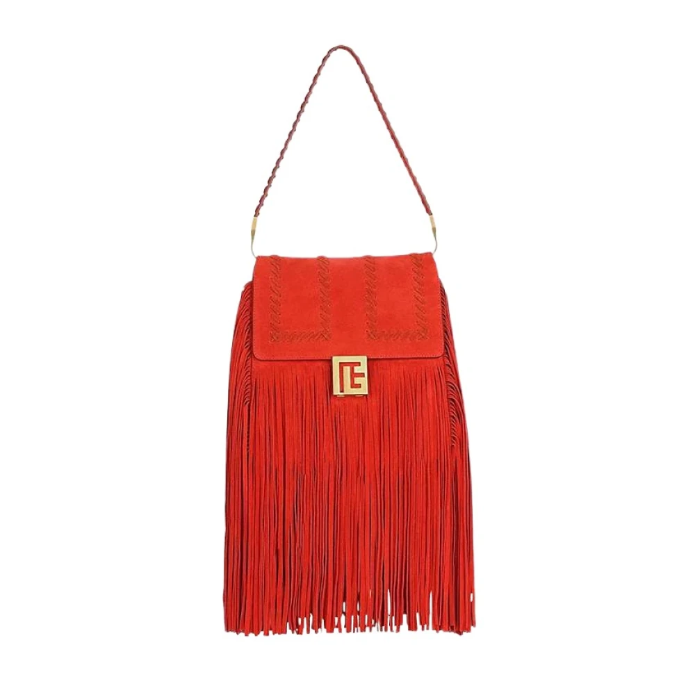 Balmain Schoudertas met franjes Red Dames