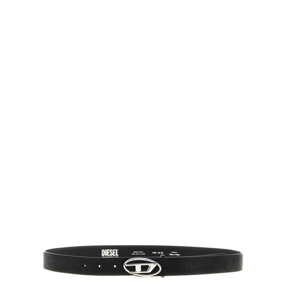 Diesel Hombre Negro - B-1Dr-Layer Hammered Leather Belt - Accessories - 95 Cm