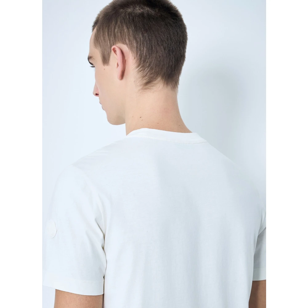 Moncler Katoenen Jersey Logo Print T-Shirt White Heren