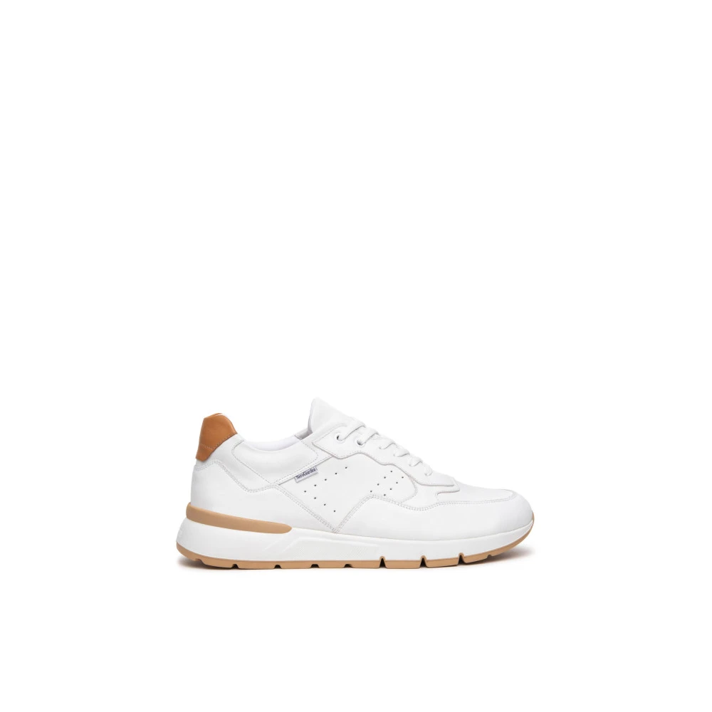 Nerogiardini Witte leren sneakers met contrastinzet Heren Schoenen