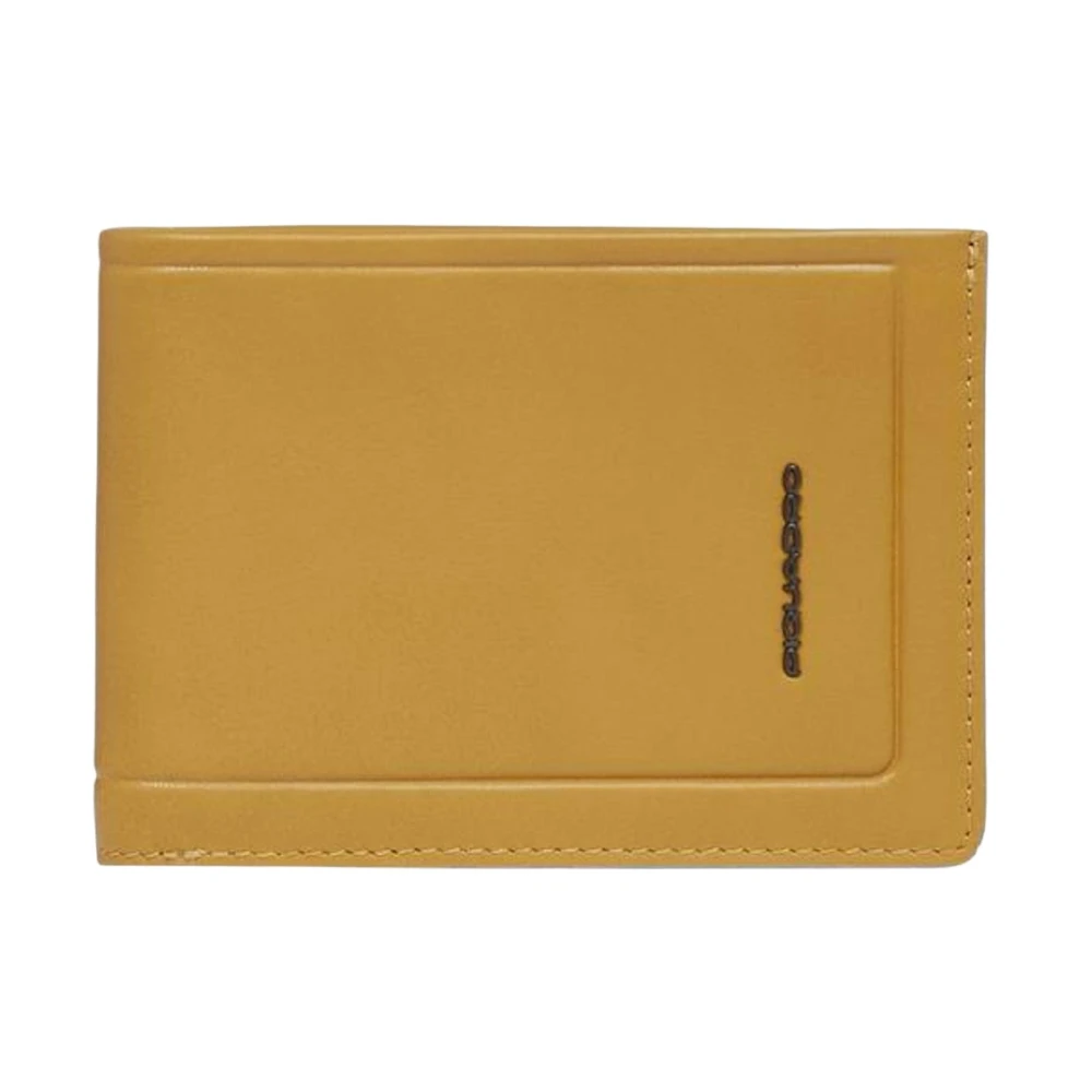 Piquadro Gul Men’s Leather Wallet With Flip Up Id Window, Coin, Pocket Credit Card Slots And Rfid Protection
