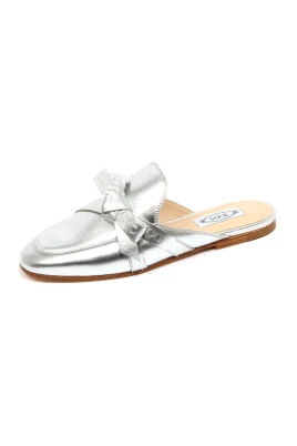 Silver Bow Loafer Sko med Logo