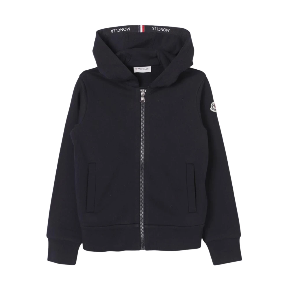 Moncler Unisex Kids Blue Kids Sweatshirts, 4 Y, Kids Hooded Zip-Up Sweatshirt