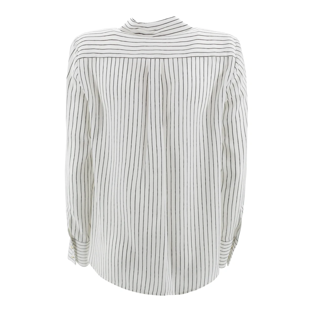 Max Mara Studio Zijden bedrukte overhemd met klassiek ontwerp White Dames