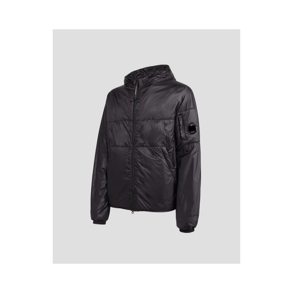 C.P. Company Gewatteerde Hoodie met Lens Detail Black Heren