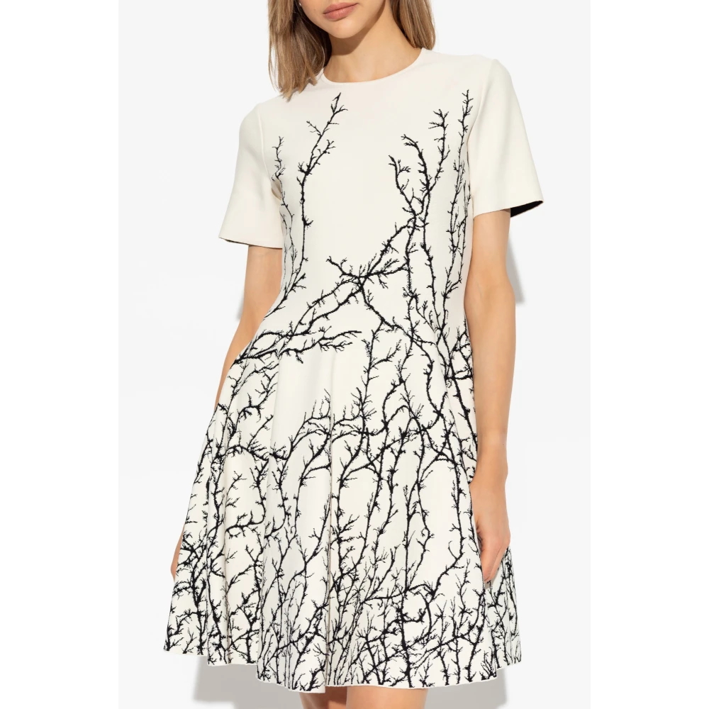alexander mcqueen Jurk met decoratief patroon Beige Dames