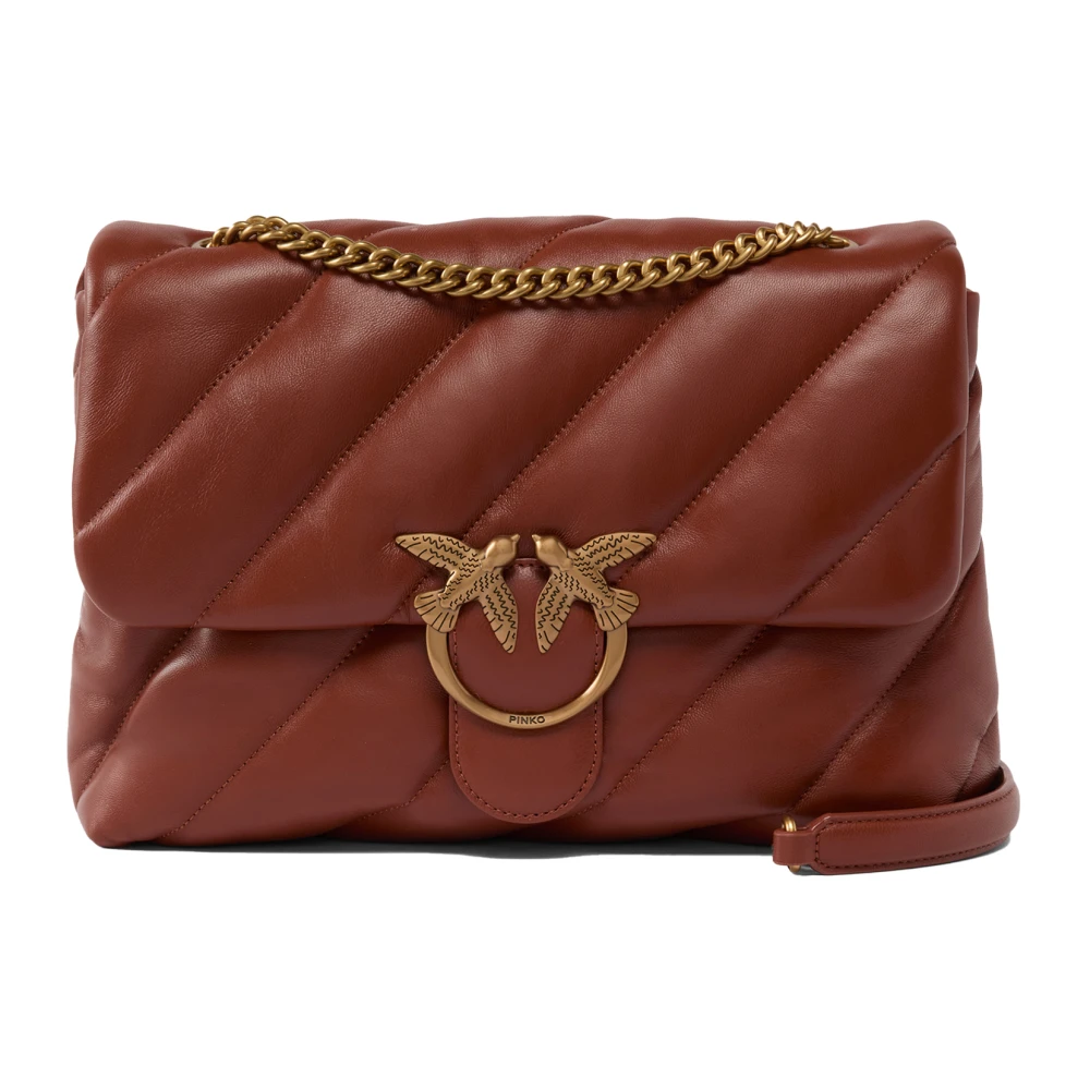Pinko Women's Brown Leather Shoulder Bag