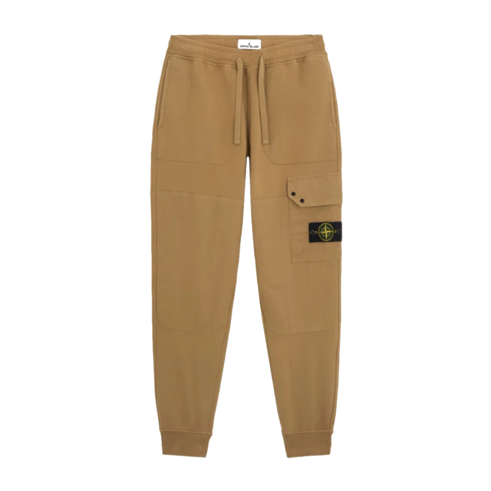 Stone Island Cargo Joggingbroek met Geborsteld Katoen Fleece Beige Heren