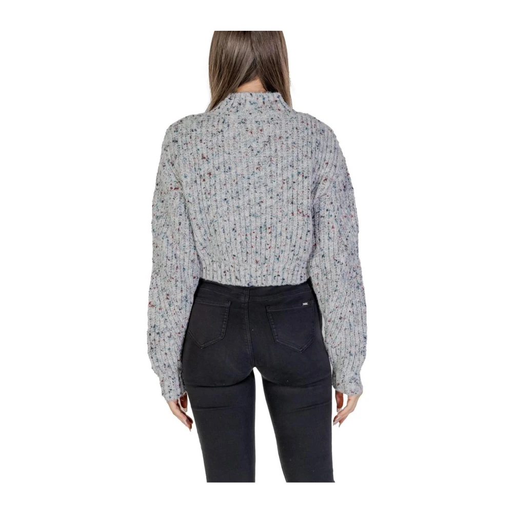 Tommy Jeans Witte Gebreide Wollen Trui Gray Dames