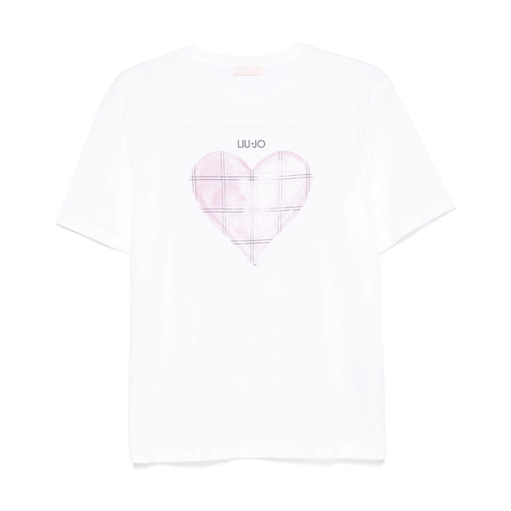 Liu Jo Hart Grafisch Wit T-shirt White Dames