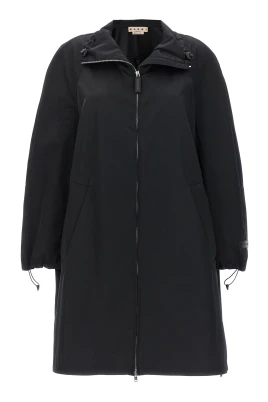 Gathered Taffeta Parka