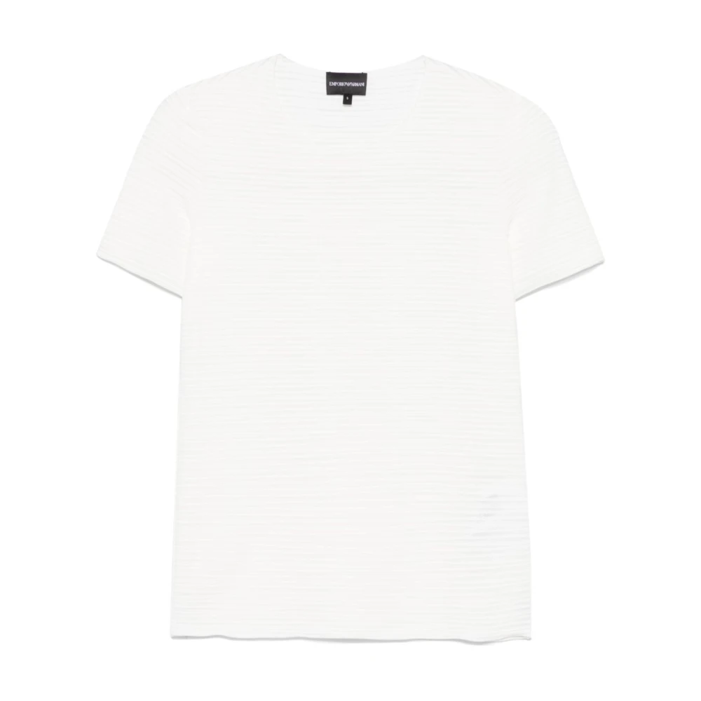 Emporio Armani Witte Gestreepte T-shirts en Polos White Dames