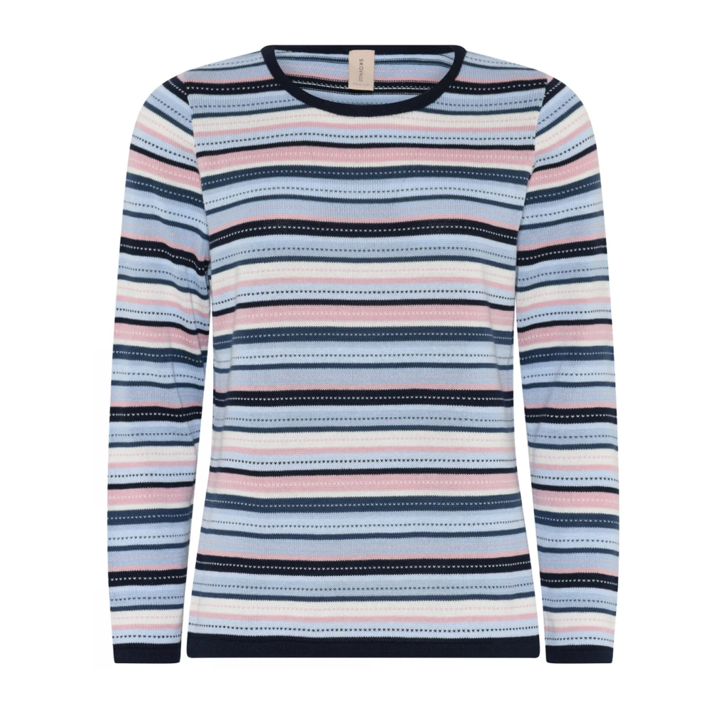 Skovhuus Gestreepte O-Neck Blouse Marine Multicolor Dames