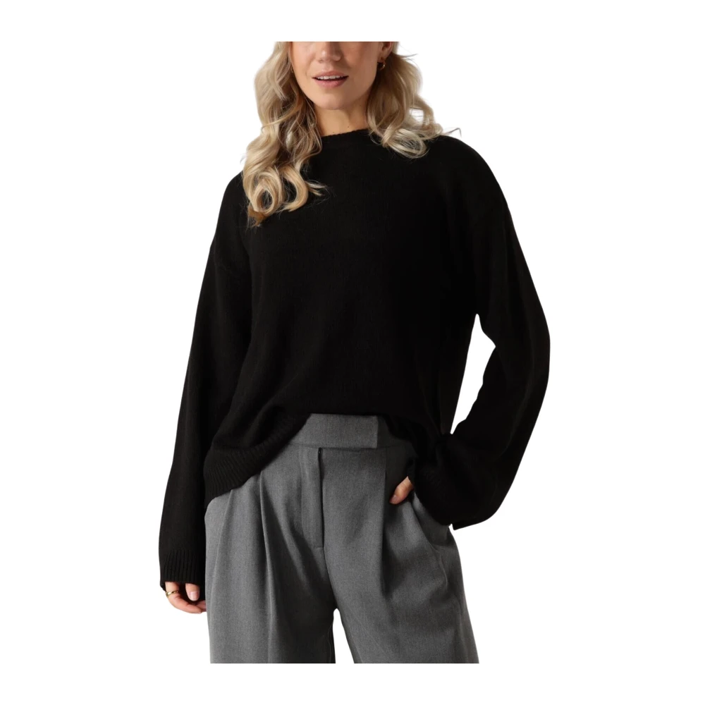 Envii Zwarte Gebreide Trui Enorta LS Black Dames